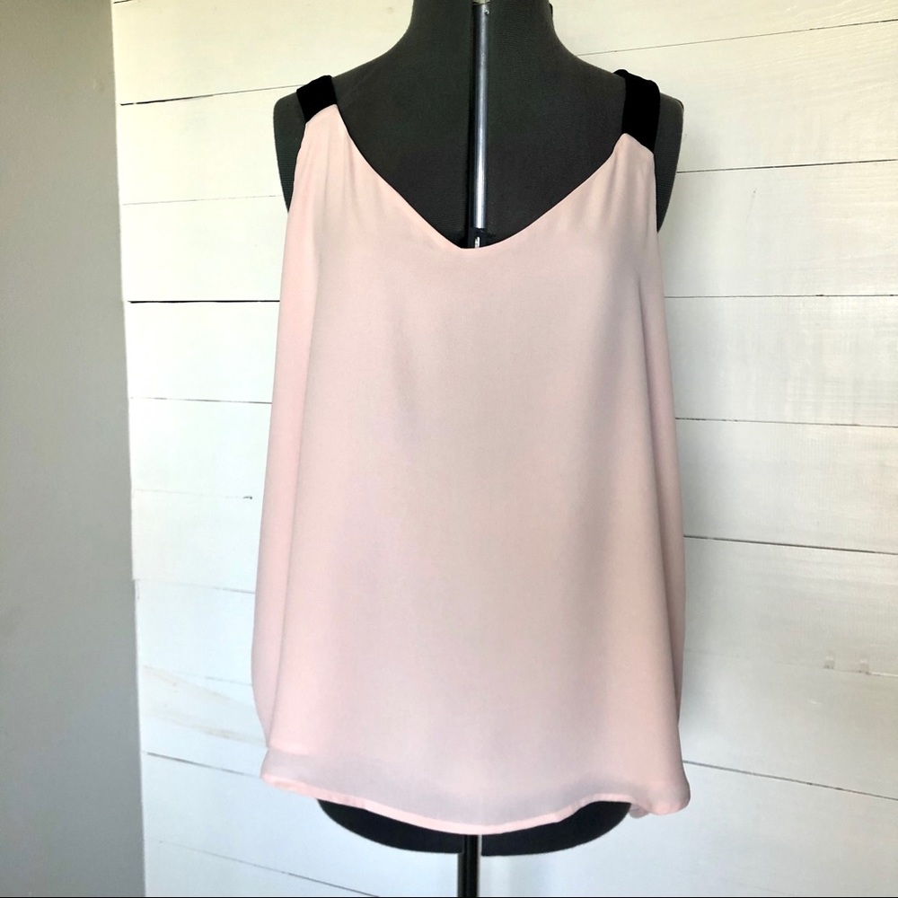 Ballet Pink and Black Velvet Cami from Loft